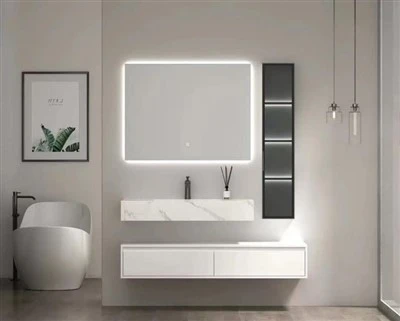 Tocador de baño de piedra sinterizada